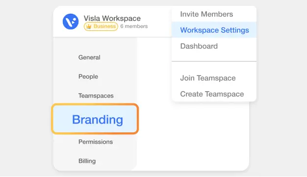 Easily control and update branding settings within Workspaces.